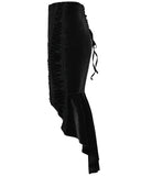 Punk Rave Womens Baroque Gothic Rose Embroidered Velvet Fishtail Skirt - Black