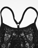 Punk Rave Womens Elegant Gothic Lace Applique Mini Slip Dress