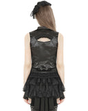 Dark In Love Womens Gothic Burlesque Lace-Up Sleeveless Blouse Top