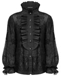 Punk Rave Mens Romantic Gothic Dark Floral Lace Ruffled Poet Shirt