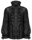 Punk Rave Mens Romantic Gothic Dark Floral Lace Ruffled Poet Shirt