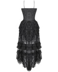 Dark In Love Gothic Burlesque Lace Train Bustle Mini Dress