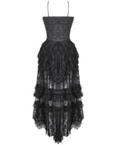 Dark In Love Gothic Burlesque Lace Train Bustle Mini Dress