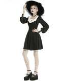 Dark In Love Hermione Gothic Mini Dress - Black & White