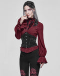 Devil Fashion Womens Gothic Courtesan Velvet Cincher Corset