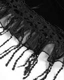 Devil Fashion Womens Gothic Embellished Velvet & Mesh Chained Mini Skirt