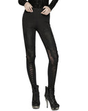 Punk Rave Womens Gothic Embroidered Lacing Leggings