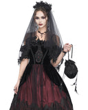 Eva Lady Gothic Velvet & Lace Mini Handbag Purse