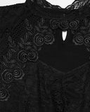 Punk Rave Womens Elegant Gothic Lace Overlayer Applique T-Shirt Top