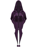 Punk Rave Daily Life Womens Velvet Gothic Lolita Hooded Split Tails Bolero Cape - Purple
