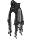 Eva Lady Womens Elegant Gothic Crucifix Embellished Corset With Fringed Mesh Train