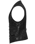 Punk Rave Mens Dark Gothic Skull Jacquard Waistcoat Vest Top - Black