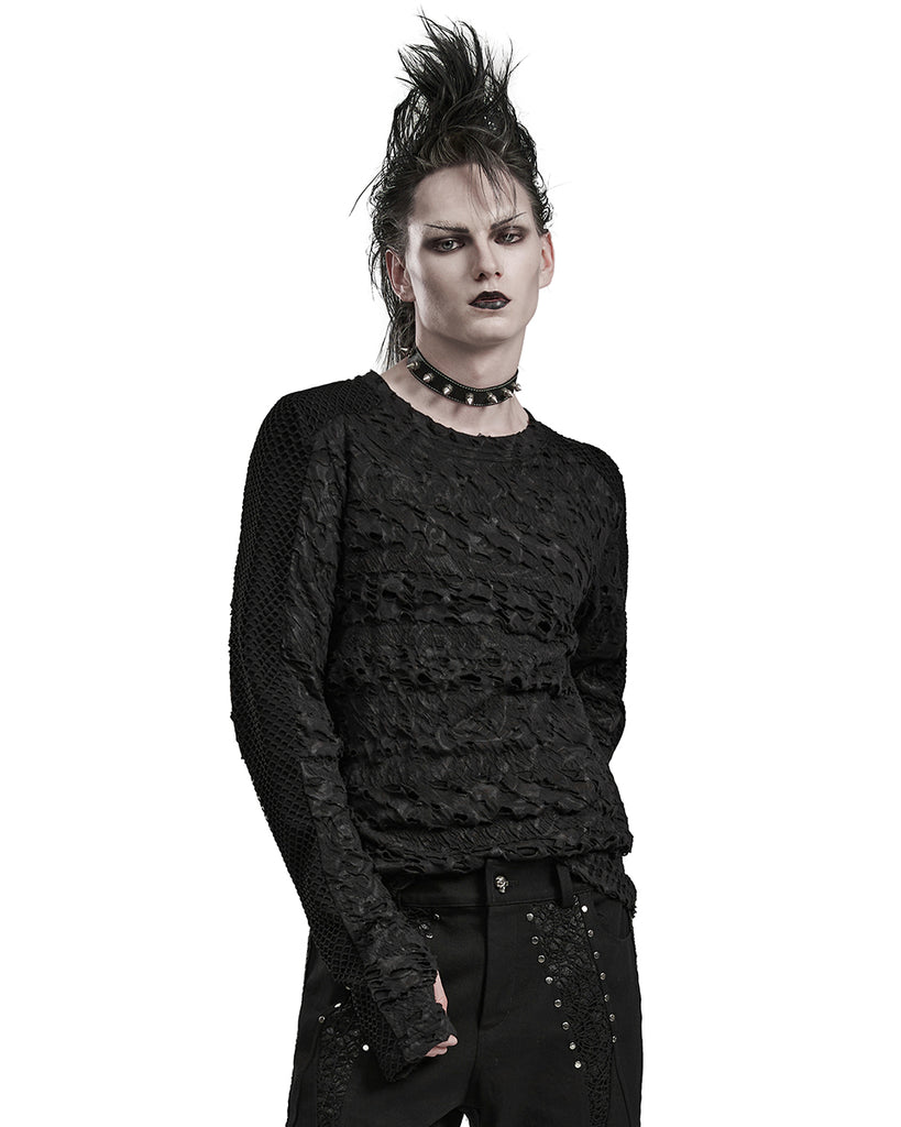 Punk Rave Mens Apocalyptic Gothic Textured Knit Top – Violent Delights