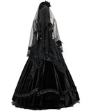 Punk Rave Black Rose Gothic Wedding Veil