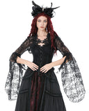 Dark In Love Womens Elegant Gothic Lace Bell Sleeve Bolero Shrug