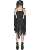 Devil Fashion Apocalyptic Punk Shredded Slip Dress & Gloves