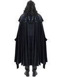 Devil Fashion Mens Regency Gothic Vampire Velvet Travelling Cloak - Blue & Red