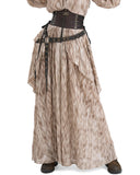 Devil Fashion Womens Long Victorian Steampunk Gothic Straps Maxi Skirt Off White