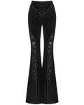 Punk Rave Womens Gothic Velvet & Lace Flared Leggings