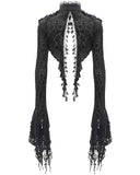 Eva Lady Womens Gothic Split Tails Velvet & Mesh Bolero Shrug Top - Black