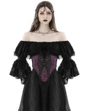 Dark In Love Womens Gothic Vampire Waist Cincher Corset Belt - Purple & Black Lace