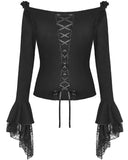 Dark In Love Lavendera Gothic Witch Lace Up Top