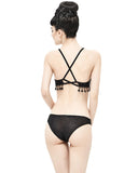 Devil Fashion Two-Piece Tasselled Gothic Bikini Swimwear Set