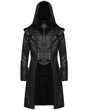 Punk Rave Mens Cyberpunk Apocalptic Gothic Hooded Techwear Coat