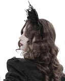 Devil Fashion Womens Dark Gothic Batwing Beaded Rose Fascinator Headpiece