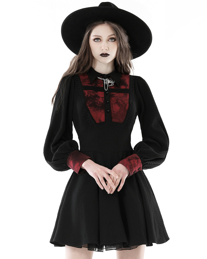 Dark In Love Womens Gothic Lolita Bleeding Cross Mini Dress