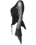 Punk Rave Womens Elegant Gothic Velvet & Mesh Lace Applique Blouse Top