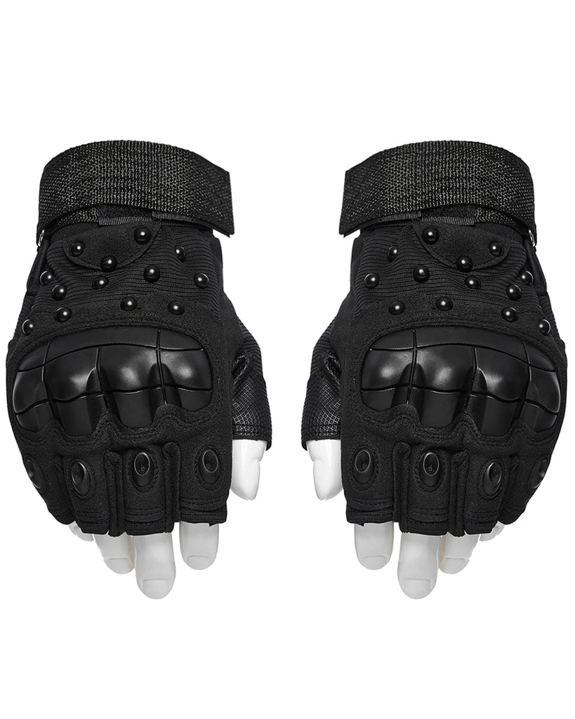 punk handschuhe Punk Rave Mens Apocalyptic Punk Tactical Armour Studded Fingerless Glo – Violent Delights