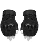 Punk Rave Mens Apocalyptic Punk Tactical Armour Studded Fingerless Gloves