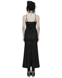 Punk Rave Womens Long Elegant Gothic Lace Inset Applique Maxi Dress