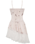 Dark In Love Womens Asymmetric Steampunk Mini Dress - Vintage Off-White