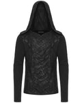 Punk Rave Mens Apocalyptic Punk Broken Knit Patchwork Hooded Top