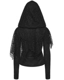 Punk Rave Womens Apocalyptic Wasteland Gothic Hooded Mesh Shawl Top