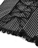 Dark In Love Womens Gothic Peter Pan Collar Striped Blouse Top