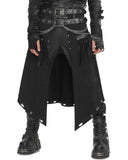 Devil Fashion Mens Apocalyptic Gothic Punk Fringed Chains Tassle Half Skirt Kilt