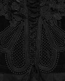 Punk Rave Womens Elegant Gothic Velvet & Mesh Lace Applique Blouse Top