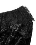 Dark In Love Womens Gothic Victorian Baroque Jacquard Velvet & Lace Blouse Top