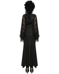 Punk Rave Womens Gothic Lace Batwing Caped Maxi Dress