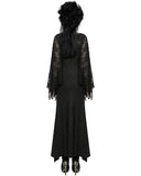 Punk Rave Womens Gothic Lace Batwing Caped Maxi Dress