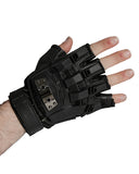 Punk Rave Mens Apocalyptic Punk Tactical Armour Spiked Fingerless Gloves