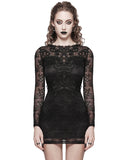 Punk Rave Daily Life Elegant Gothic Lace Applique Mini Dress