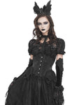 Devil Fashion Womens Gothic Lace Embellished Waist Cincher Corset