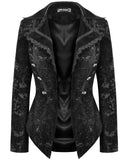 Dark In Love Womens Baroque Gothic Jacquard Layered Collar Riding Jacket