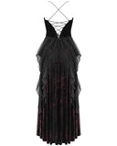 Eva Lady Womens Long Gothic Crucifix Prom Wedding Dress - Black & Red