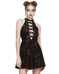 Punk Rave Daily Life Enmeshed Gothic Rose Dress - Black & Red