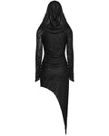 Punk Rave Daily Life Apocalyptic Gothic Asymmetric Broken Knit Hooded Dress